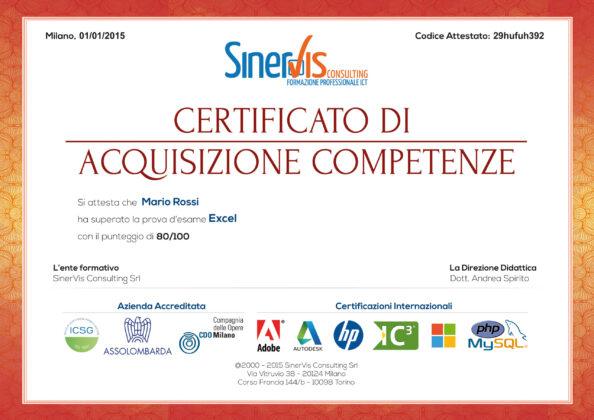 Certificazione di Acquisizione Competenze